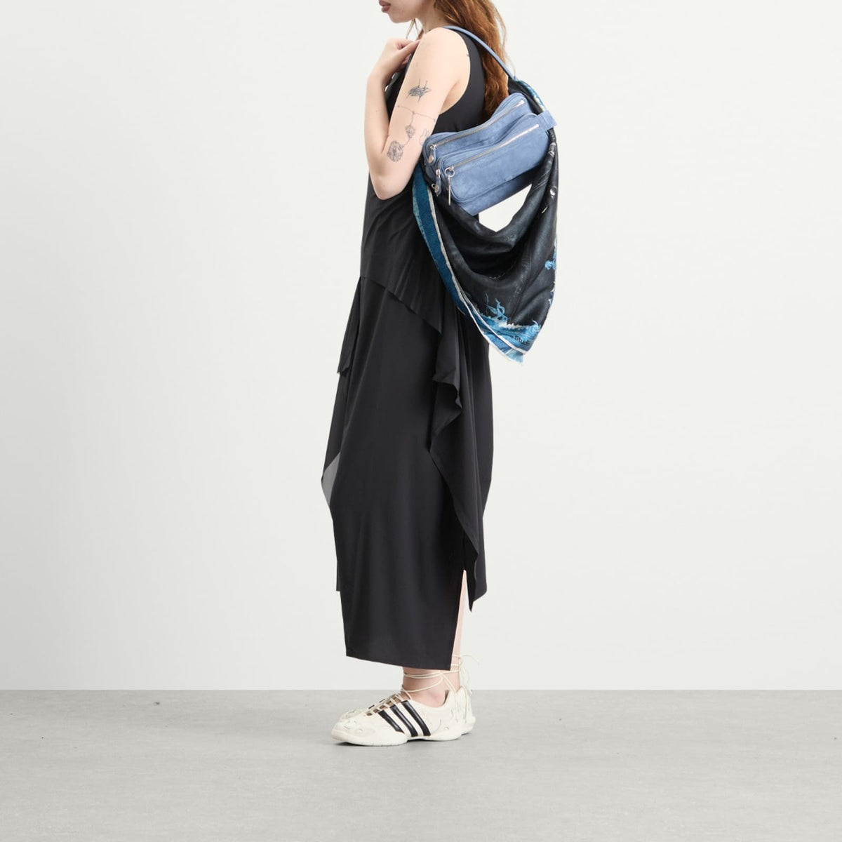 Acne Studios Vasco Denim Skeleton Scarf