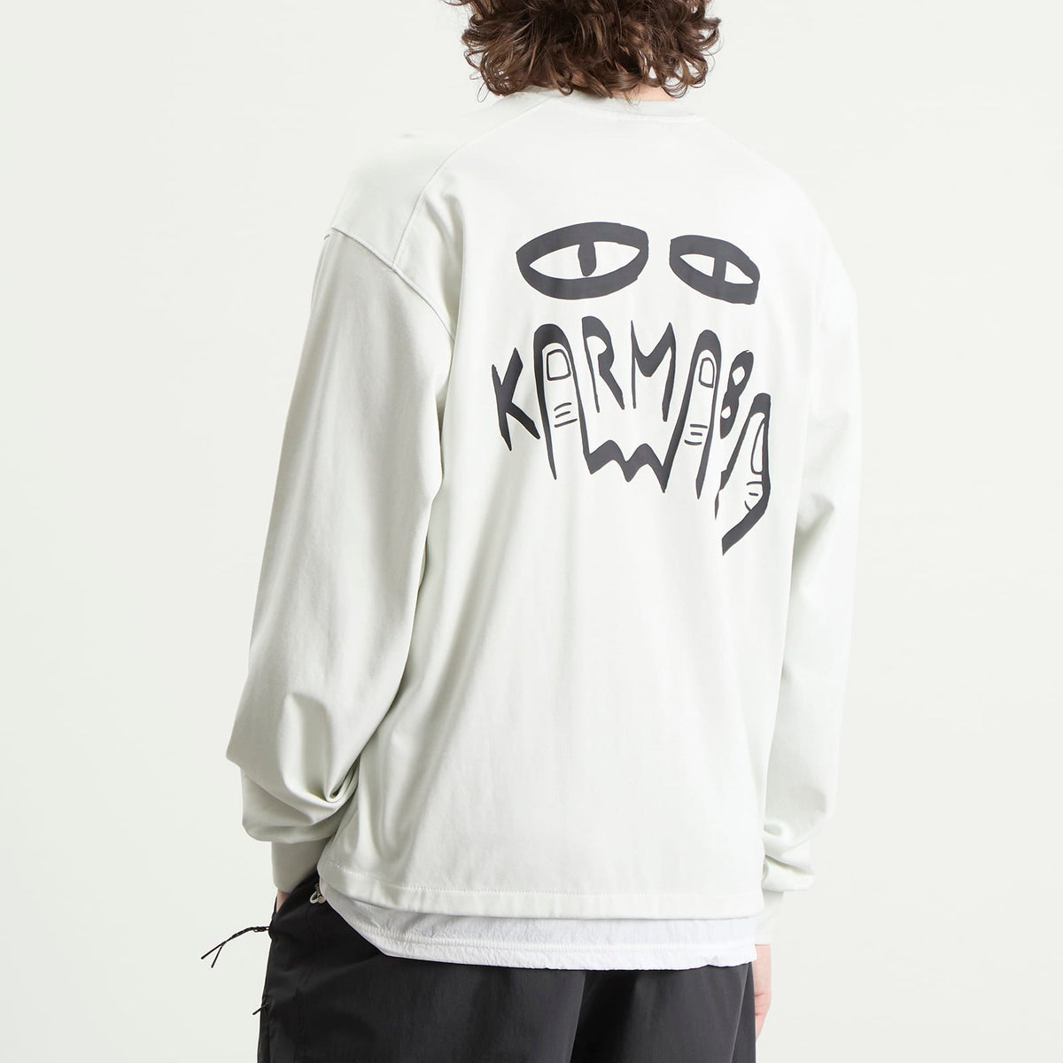 Karma8a Layered Long Sleeve Woven Hem T-Shirt