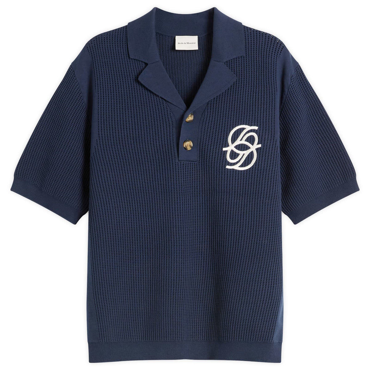 Drôle de Monsieur Monogramme Open Weave Polo