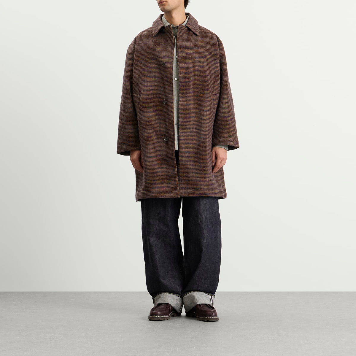 Universal Works Wool Tweed Mix Stan Coat