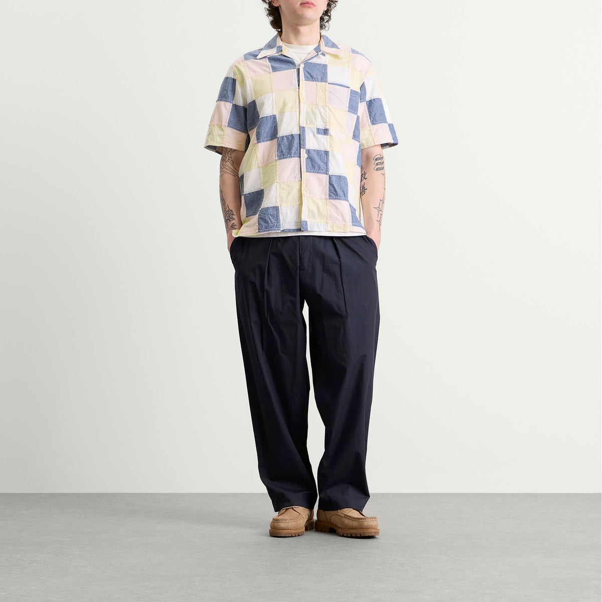 Universal Works Patchwork Check Road Shirt