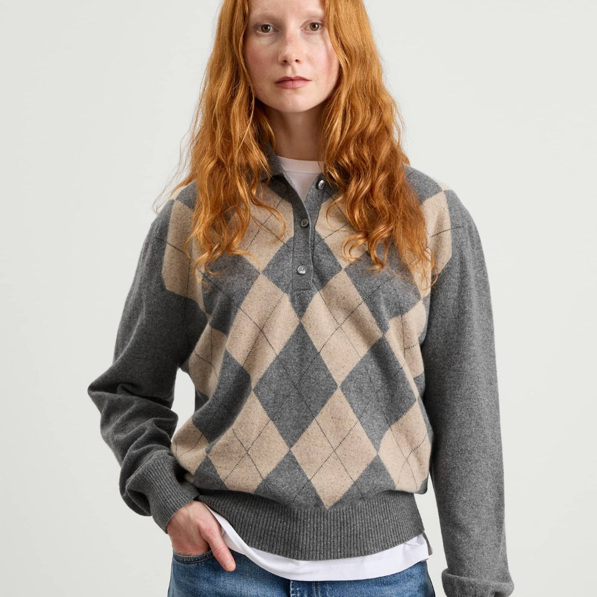 Róhe Argyle Mouliné Polo