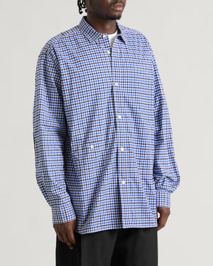 Junya Watanabe MAN Mixed Check Corduroy Ripstop Shirt White / Blue – END.