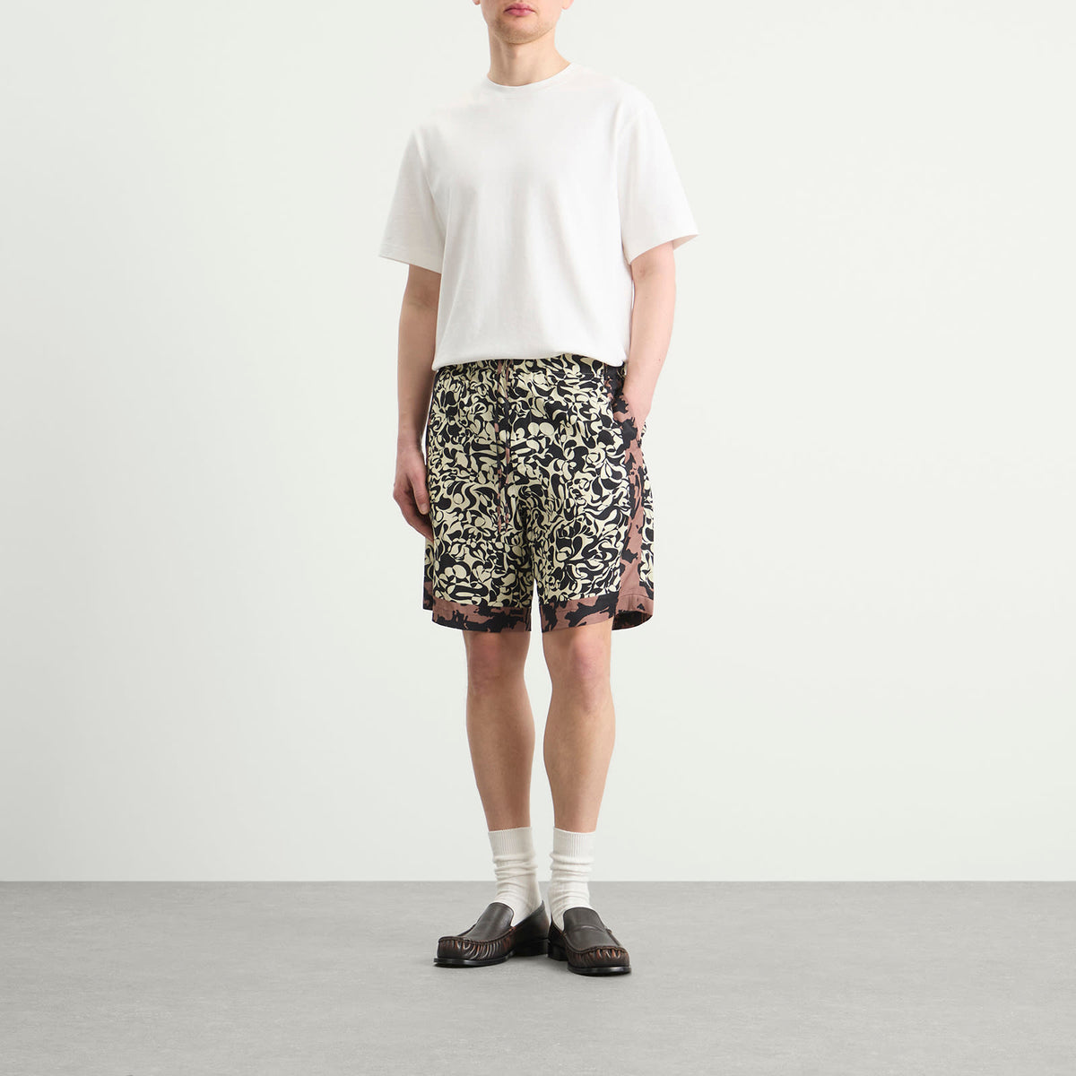 Dries Van Noten Squiggle Border Print Shorts