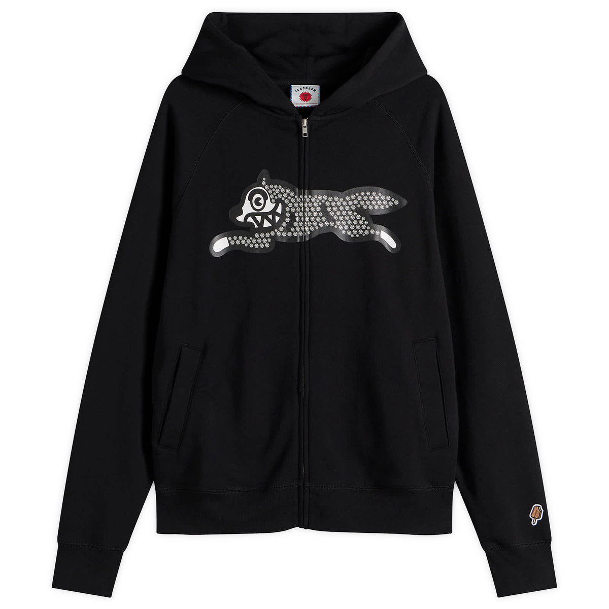 ICECREAM Glitter Running Dog Zip Through Hood