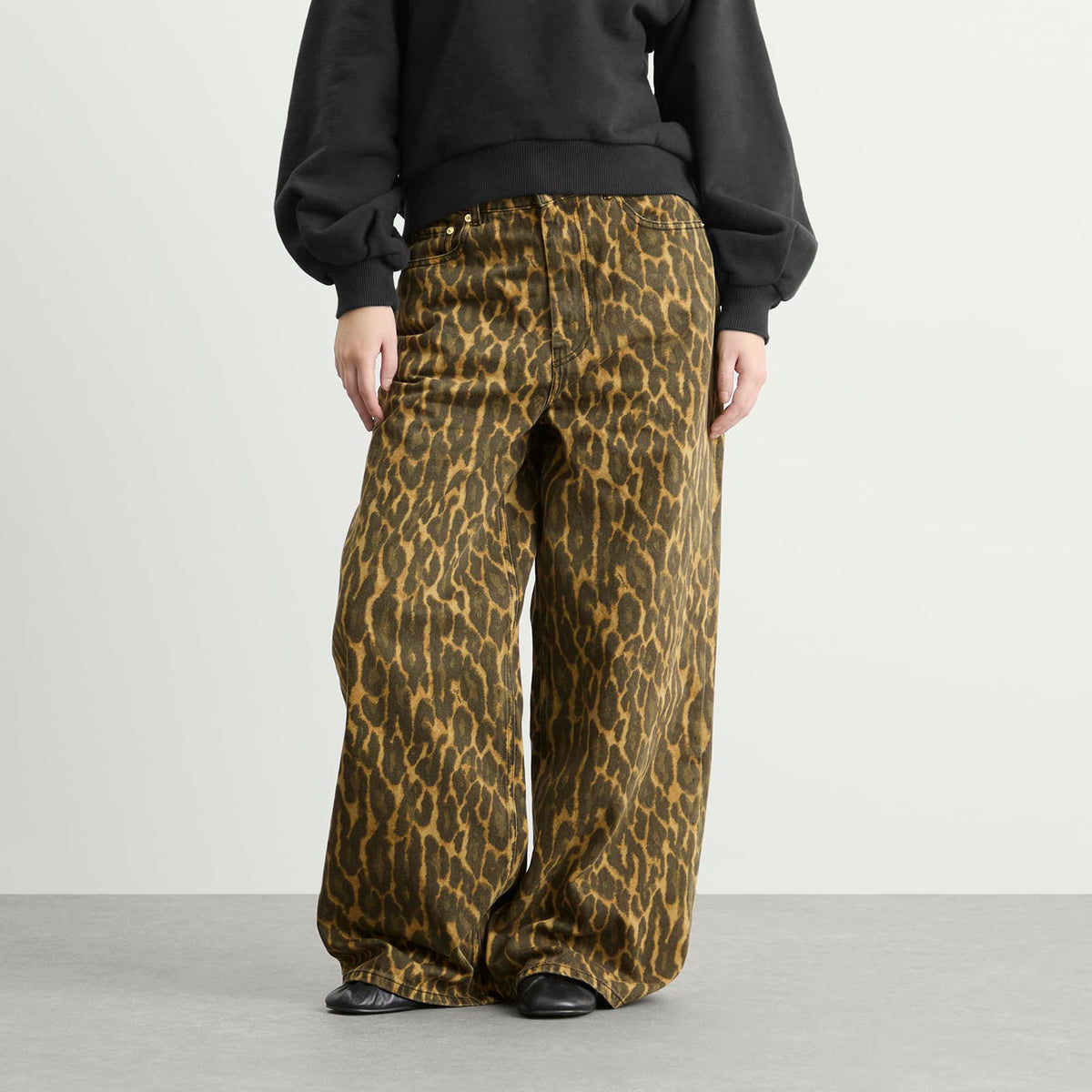 GANNI Print Denim Baggy Jeans