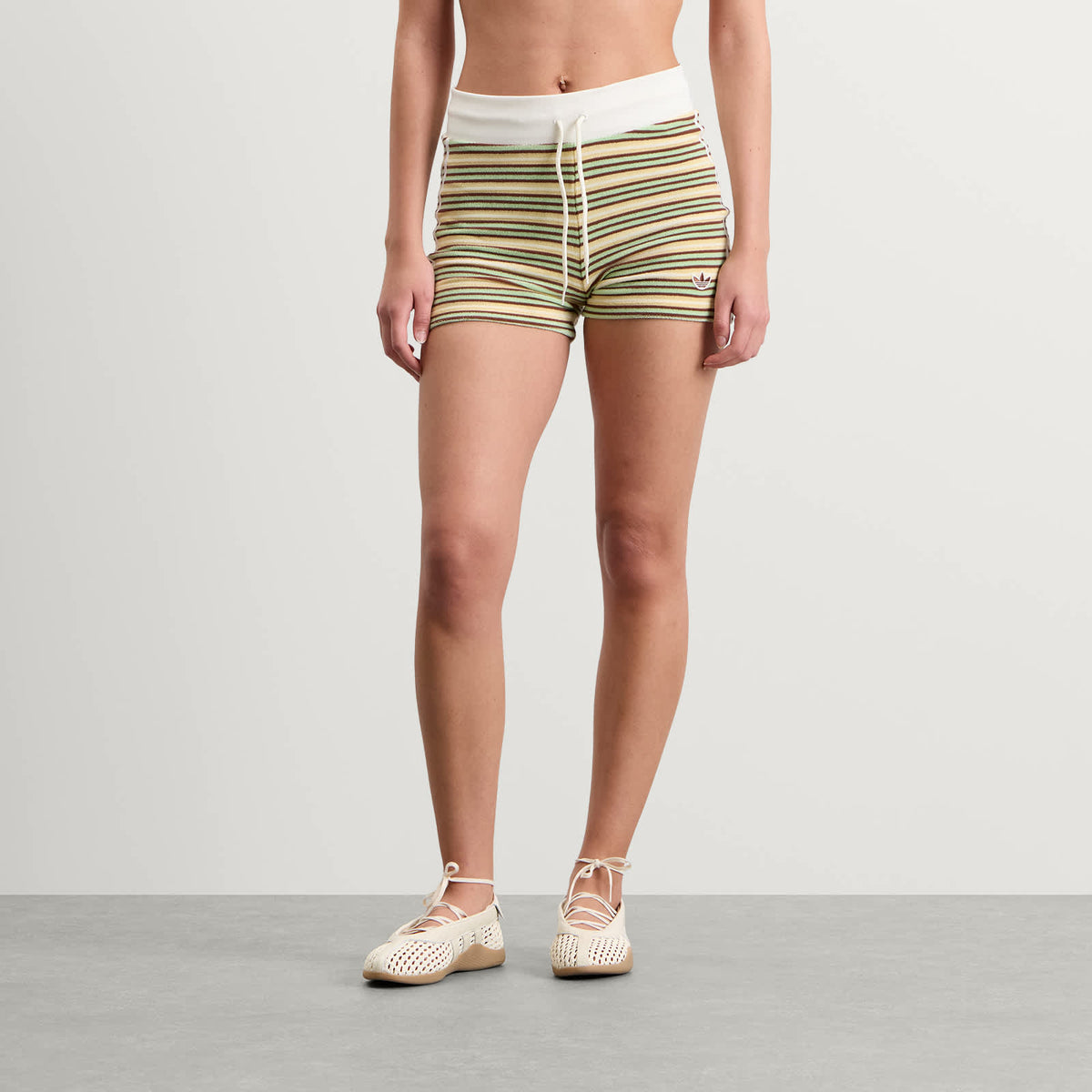 adidas Striped Terry Mini Shorts