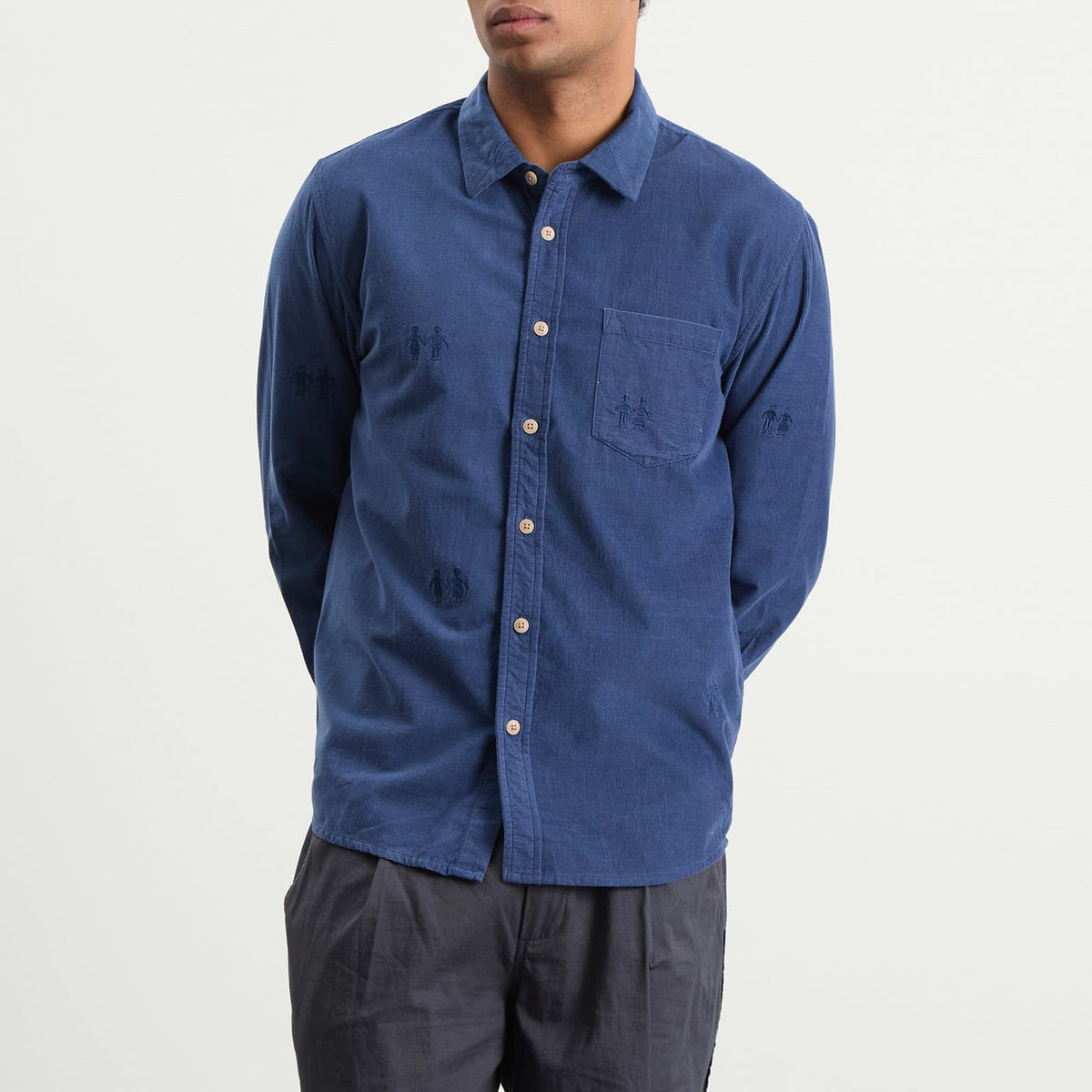 Folk Embroidery Direction Babycord Shirt