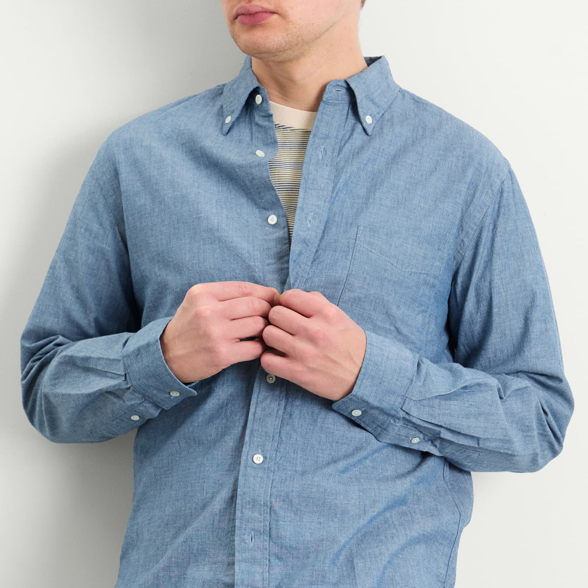 Beams Plus Button Down Chambray Shirt