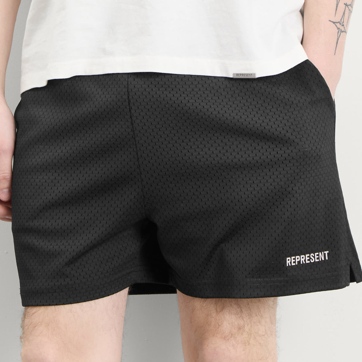 Represent Washed Mesh Shorts