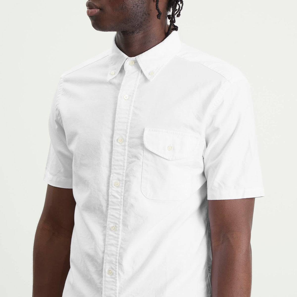 Beams Plus Button Down Short Sleeve Oxford Shirt