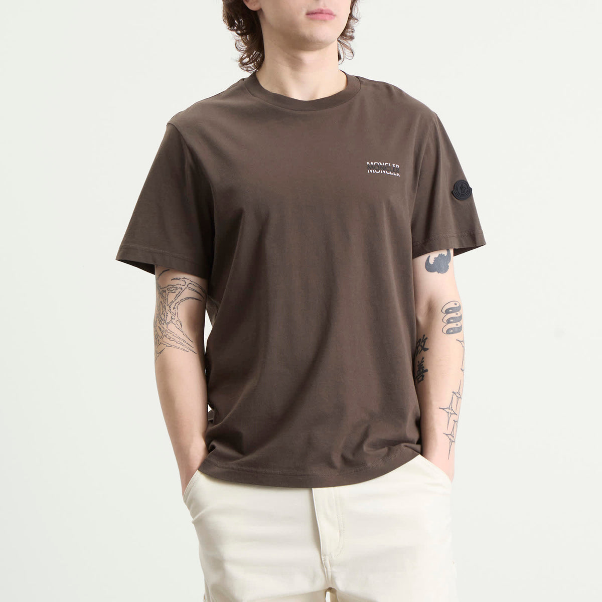 Moncler Stripe Logo Short Sleeve T-Shirt