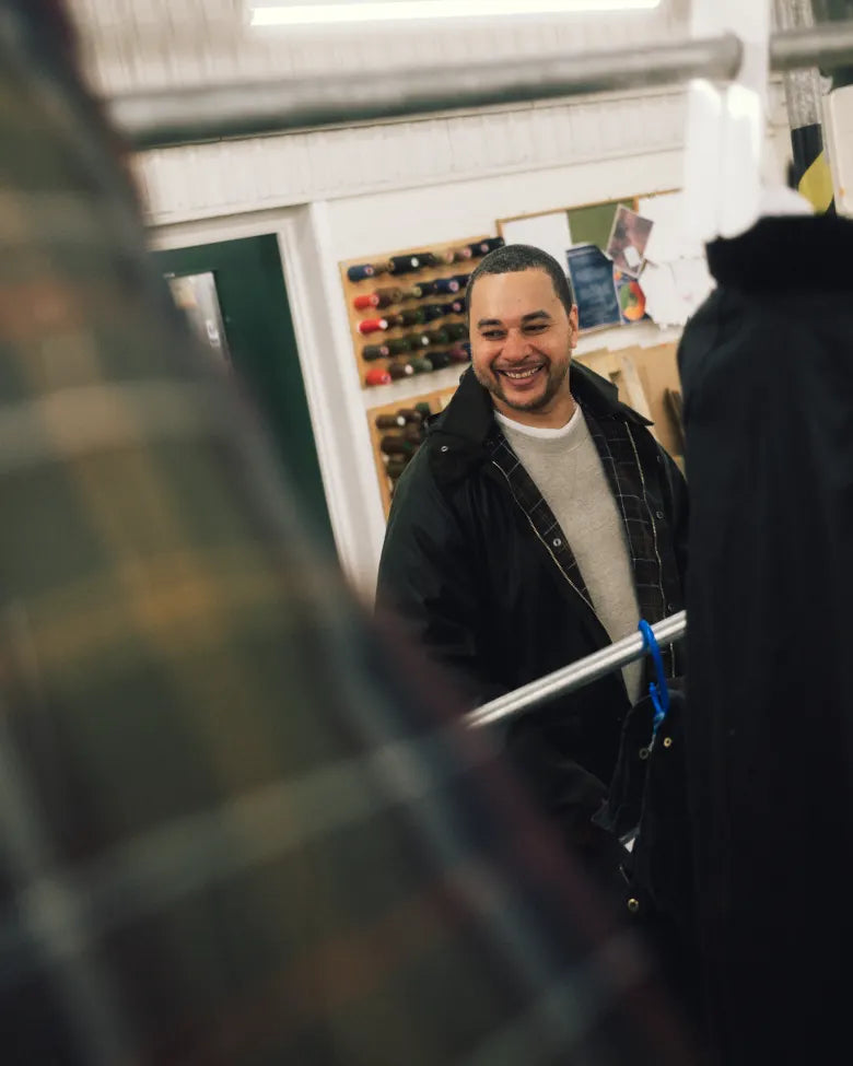 Image of Shaun Crawford at the Barbour factory in South Shields