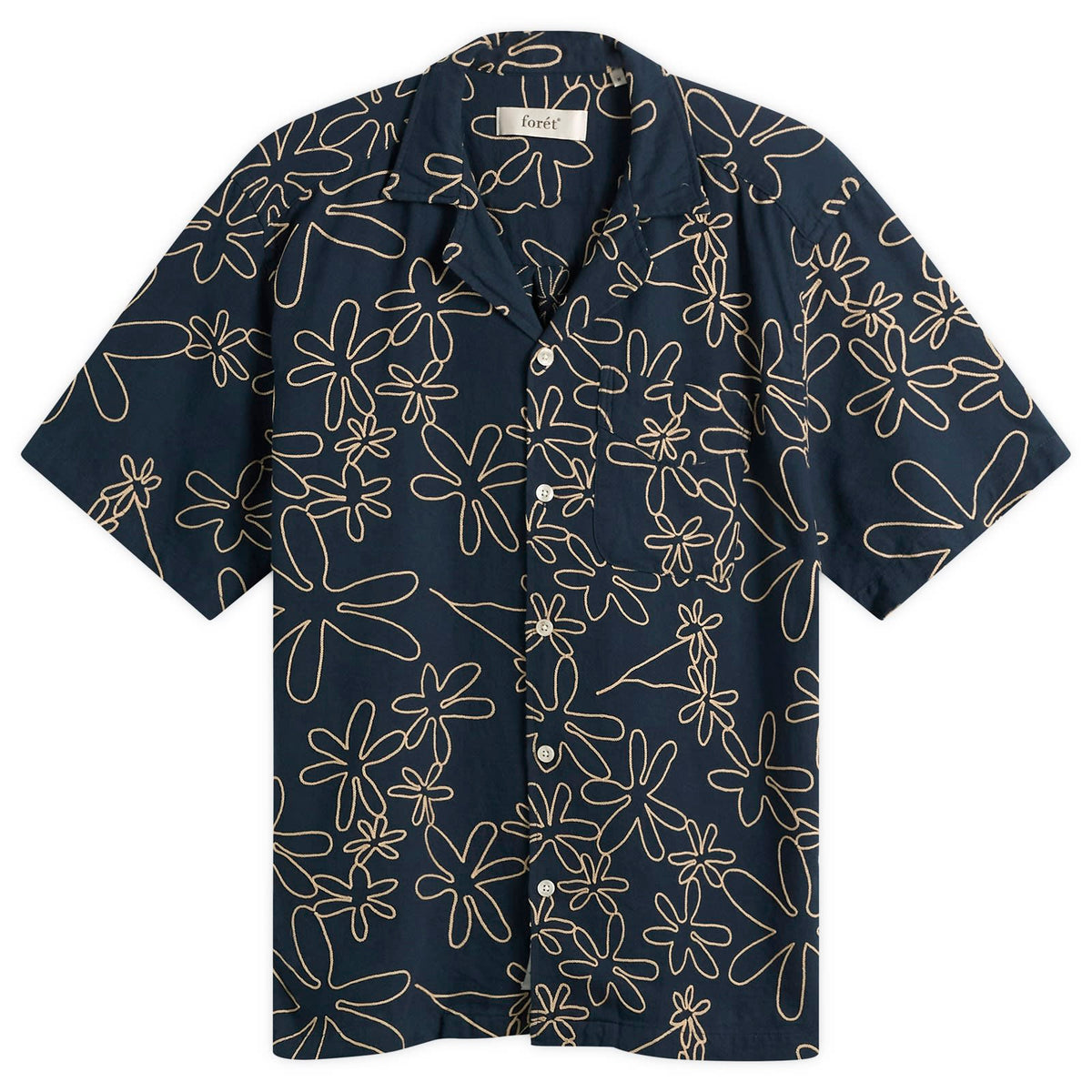 Foret Peer Embroidery Regular Fit Ss Shirt