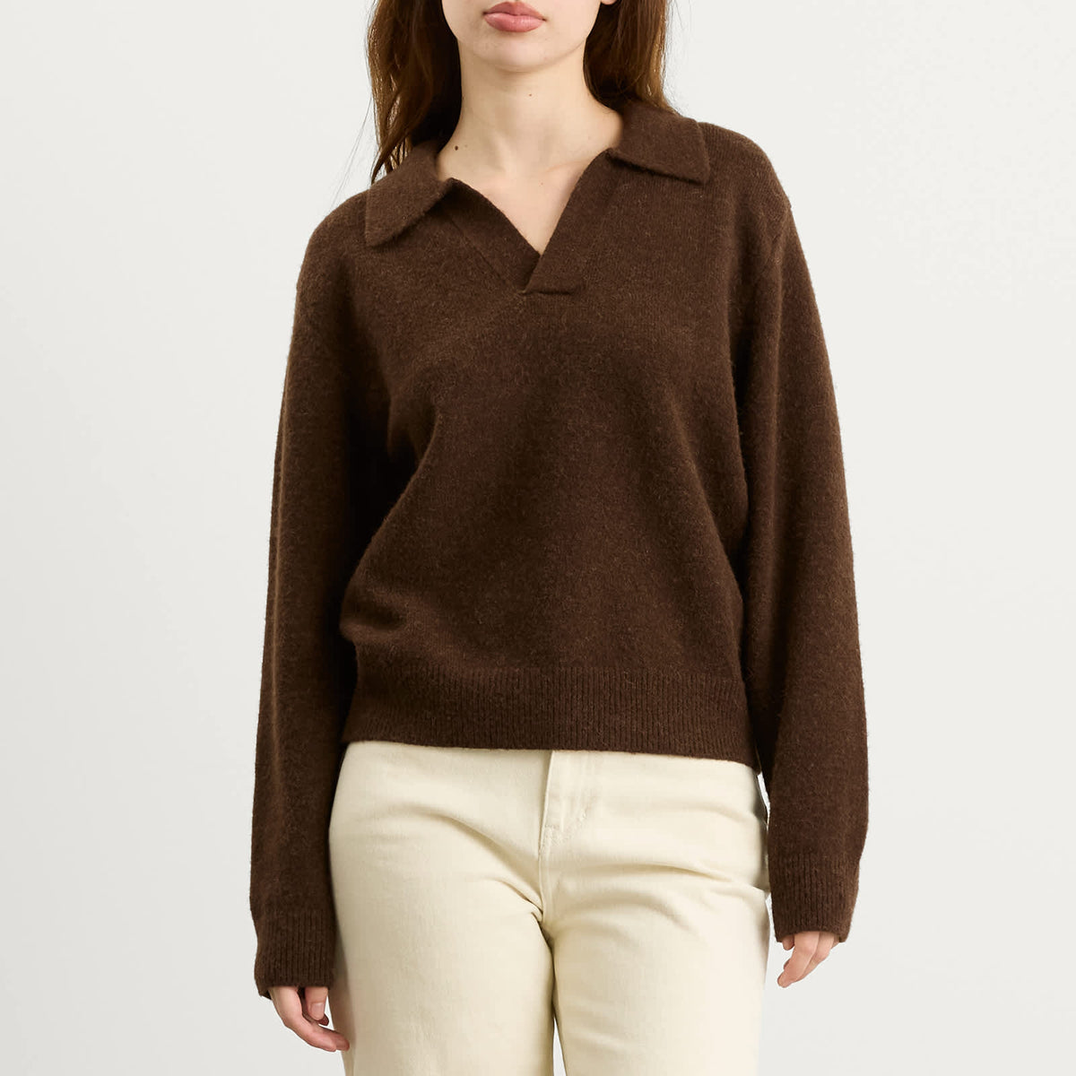 Dunst Open Collar Knit Jumper