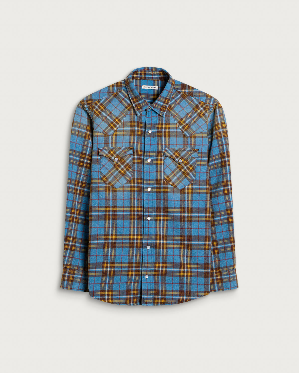 Carter Young Washed Flannel Western Shirt