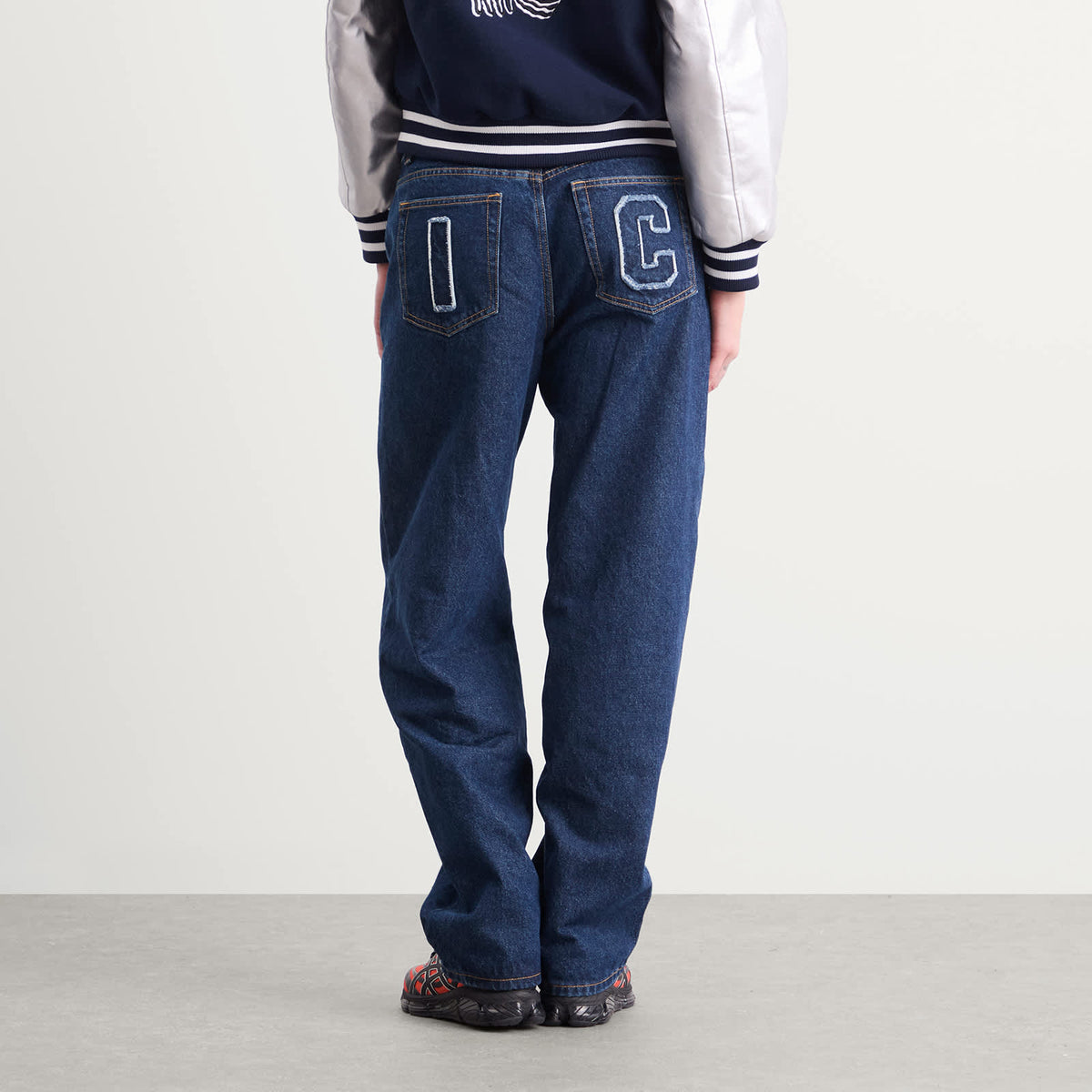 ICECREAM Applique Running Dog Denim Pants