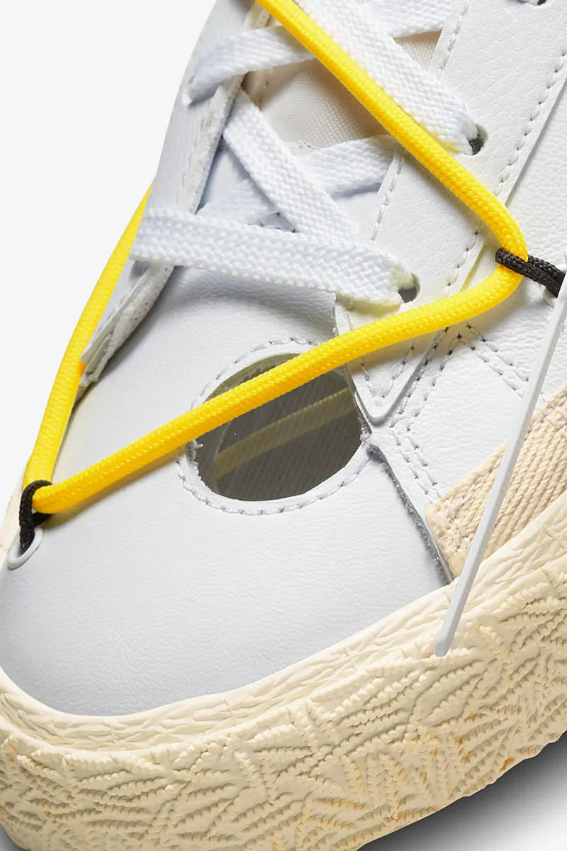The toe of the Nike x Off-White Blazer Low '77 sneakers.
