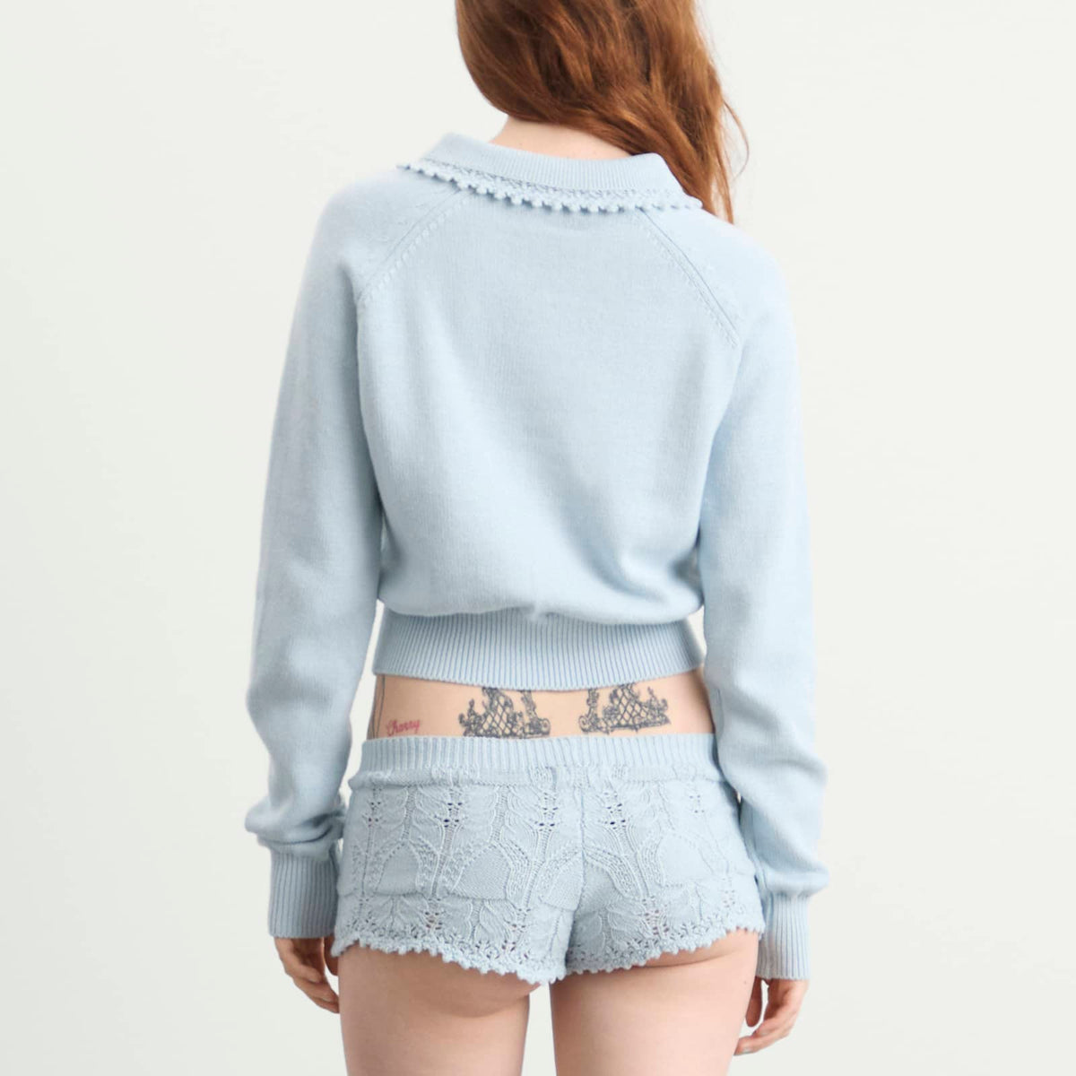 My Mum Made It Buttoned Lace Knit Pullover