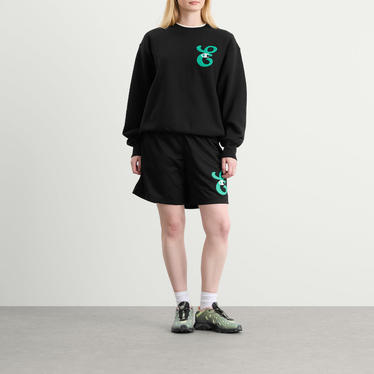Champion for E by END. Mesh Shorts 'Emerald'