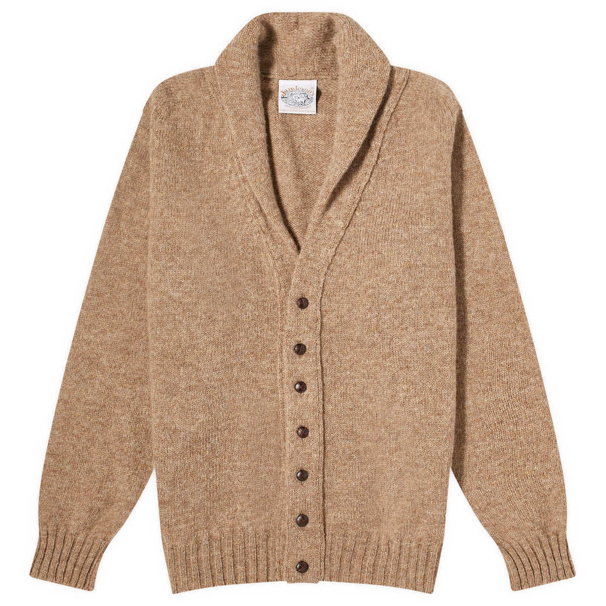 Jamieson's of Shetland Elbow Patch Shawl Collar Cardigan