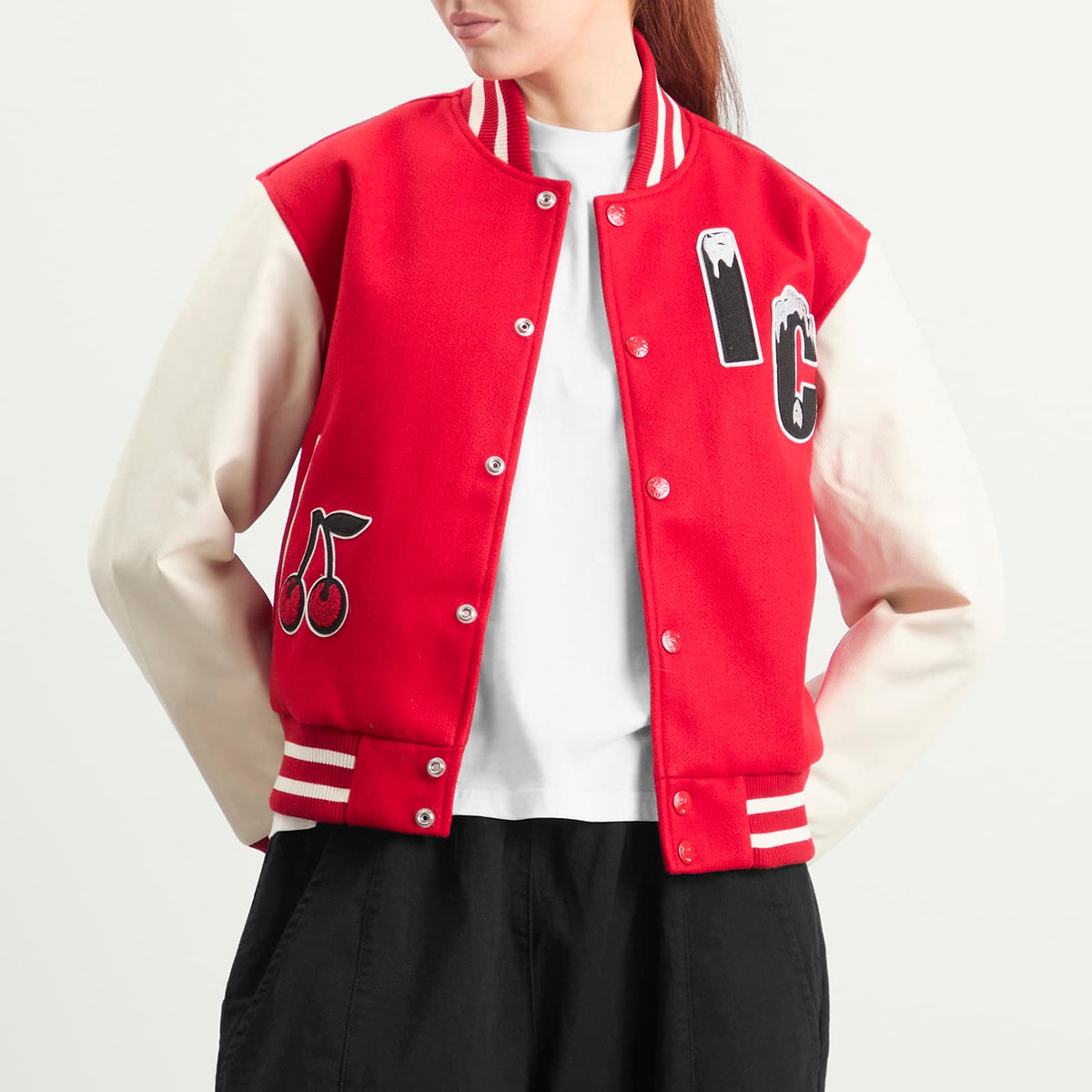 ICECREAM Cherry Varsity Jacket