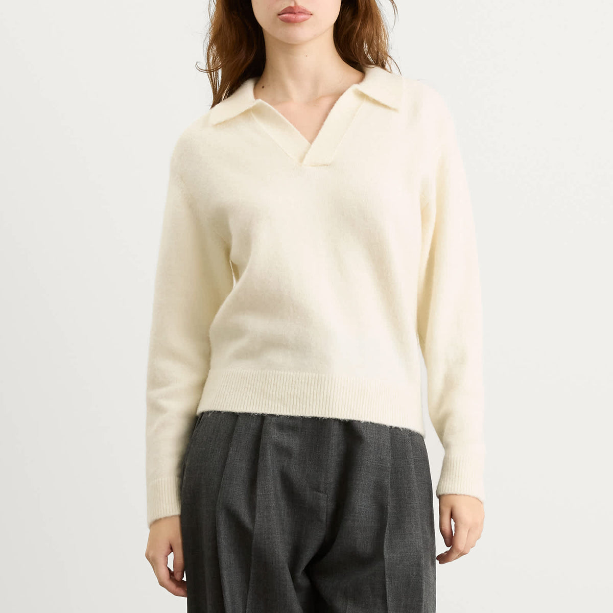 Dunst Open Collar Knit Jumper