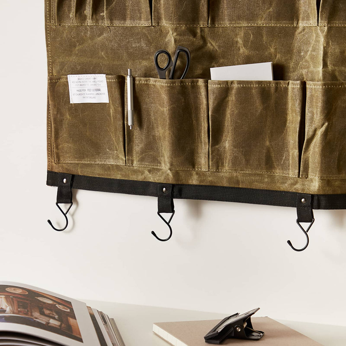 Post General Waxed Canvas Wall Pocket - Large