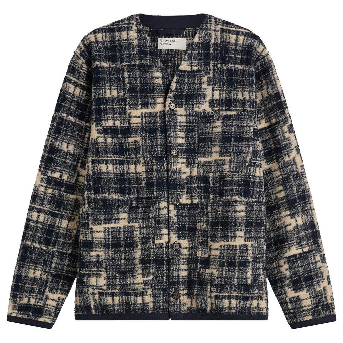 Universal Works Patch Check Fleece Cardigan