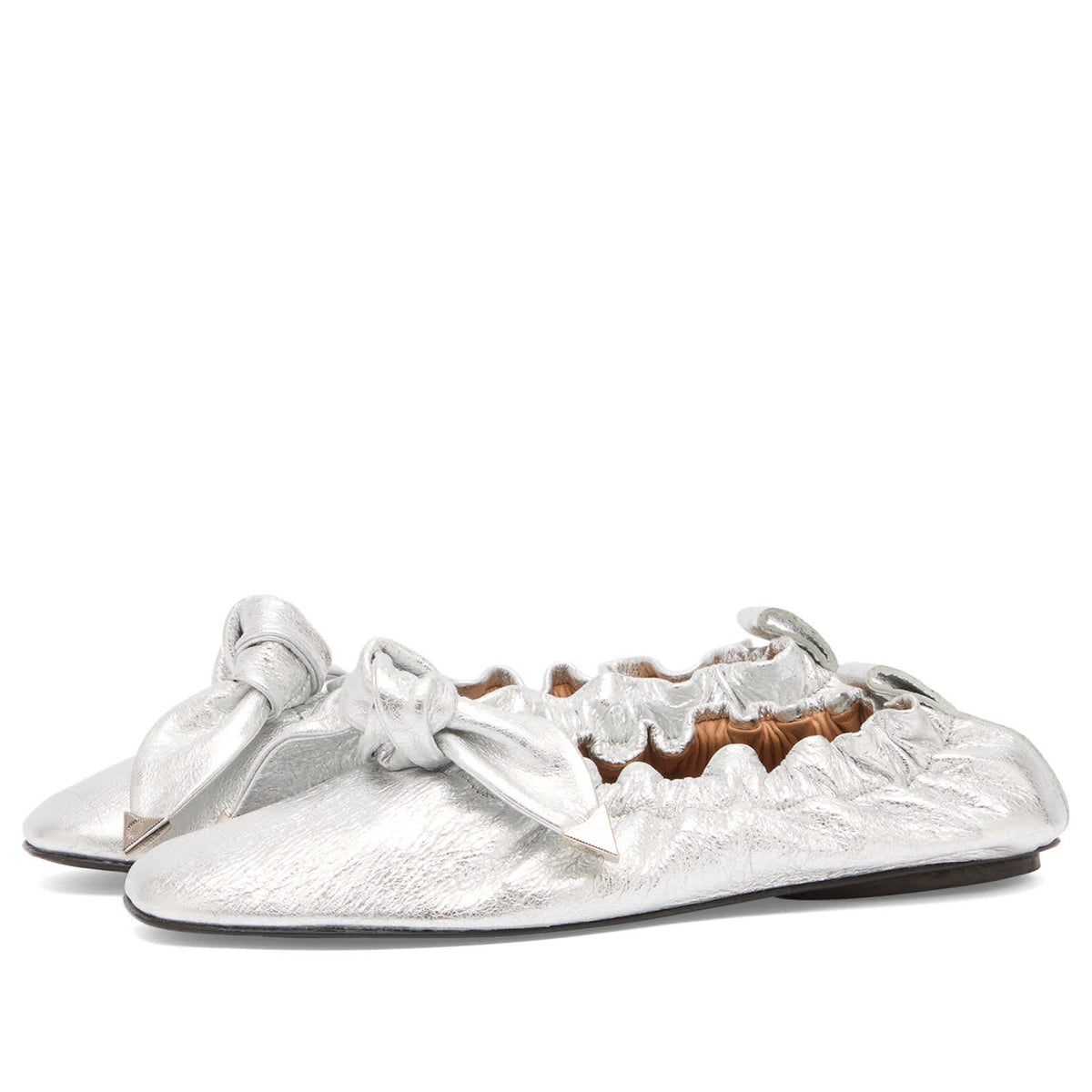 TOGA PULLA Metallic Leather Ballet Shoes