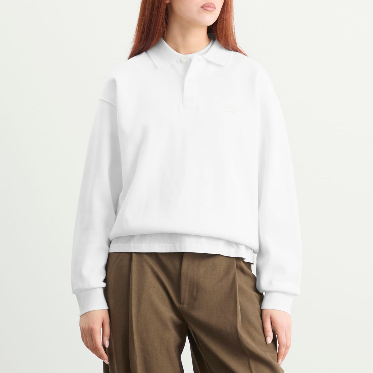Dunst Leather Logo Collared T-Shirt