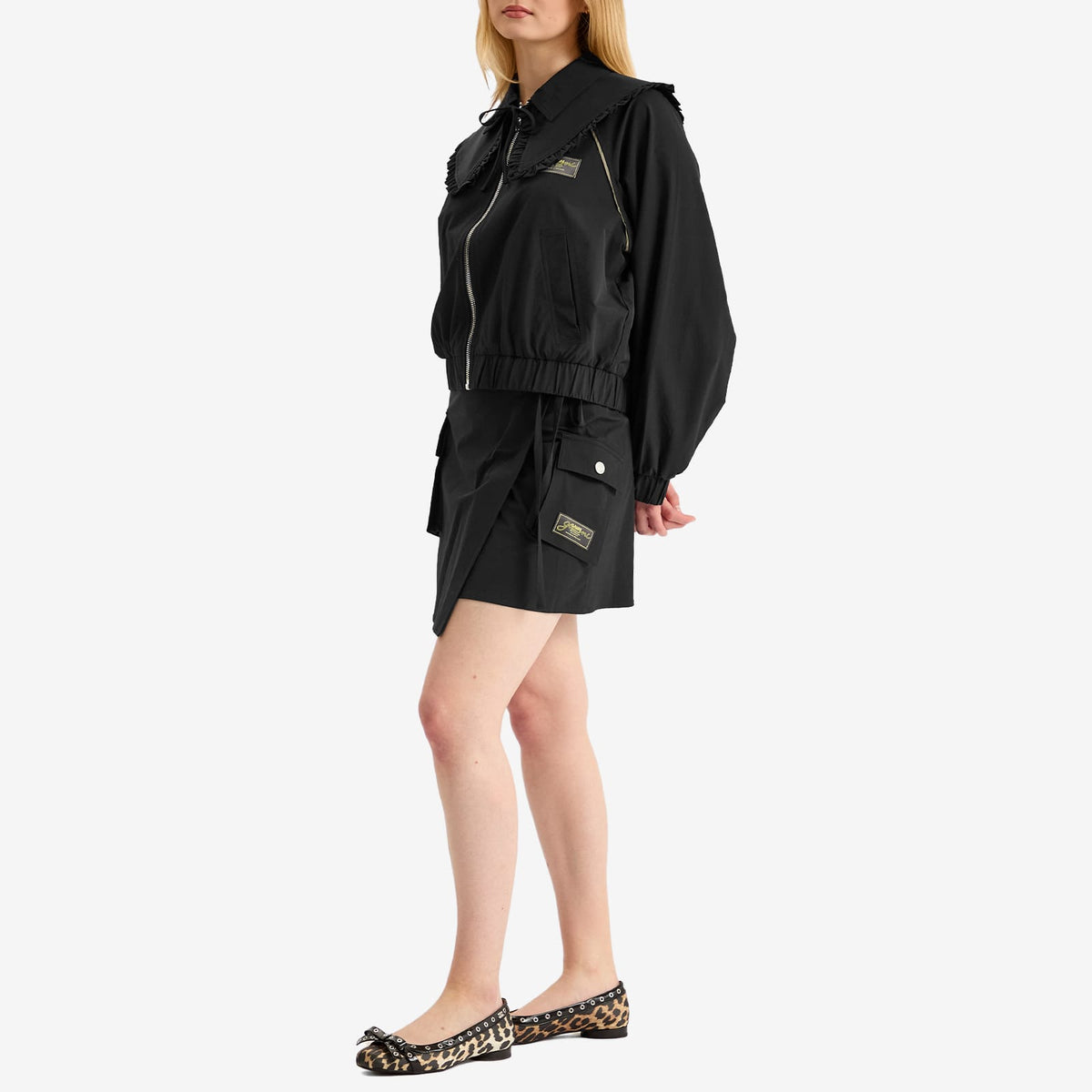 GANNI Stretch Shell Wrap Mini Skirt - END. Exclusive