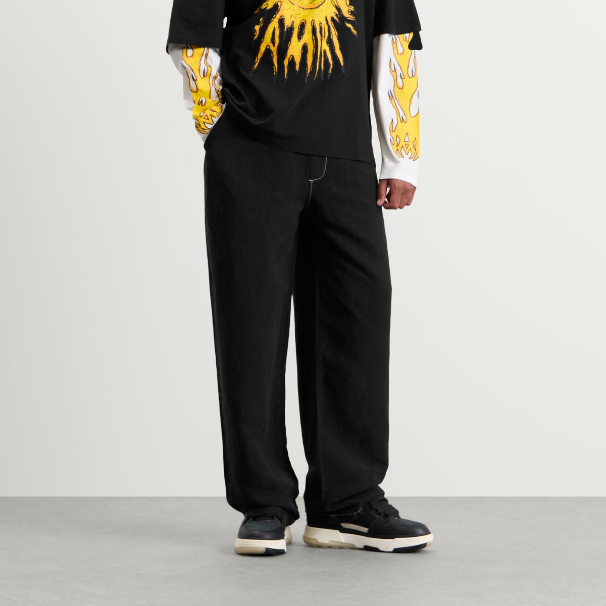 Amiri Script Linen Trouser