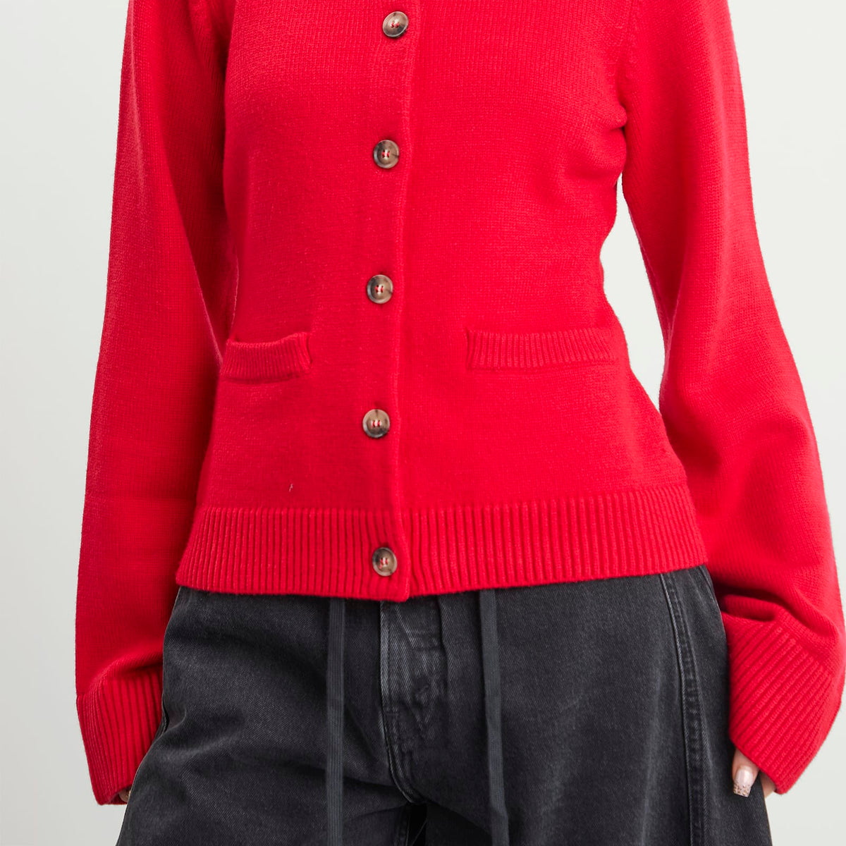 Good American Button Front Knit Cardigan