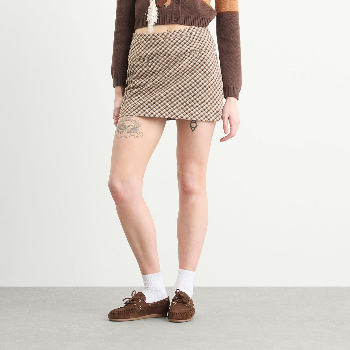 House of Sunny Retro Blanket Mini Skirt