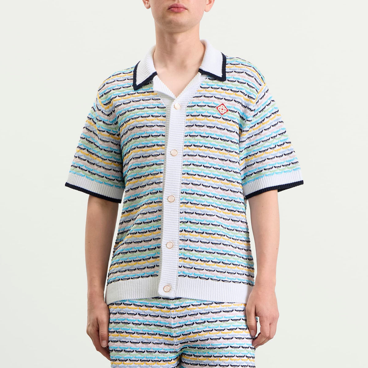 Casablanca Tuck Stitch Short Sleeve Shirt