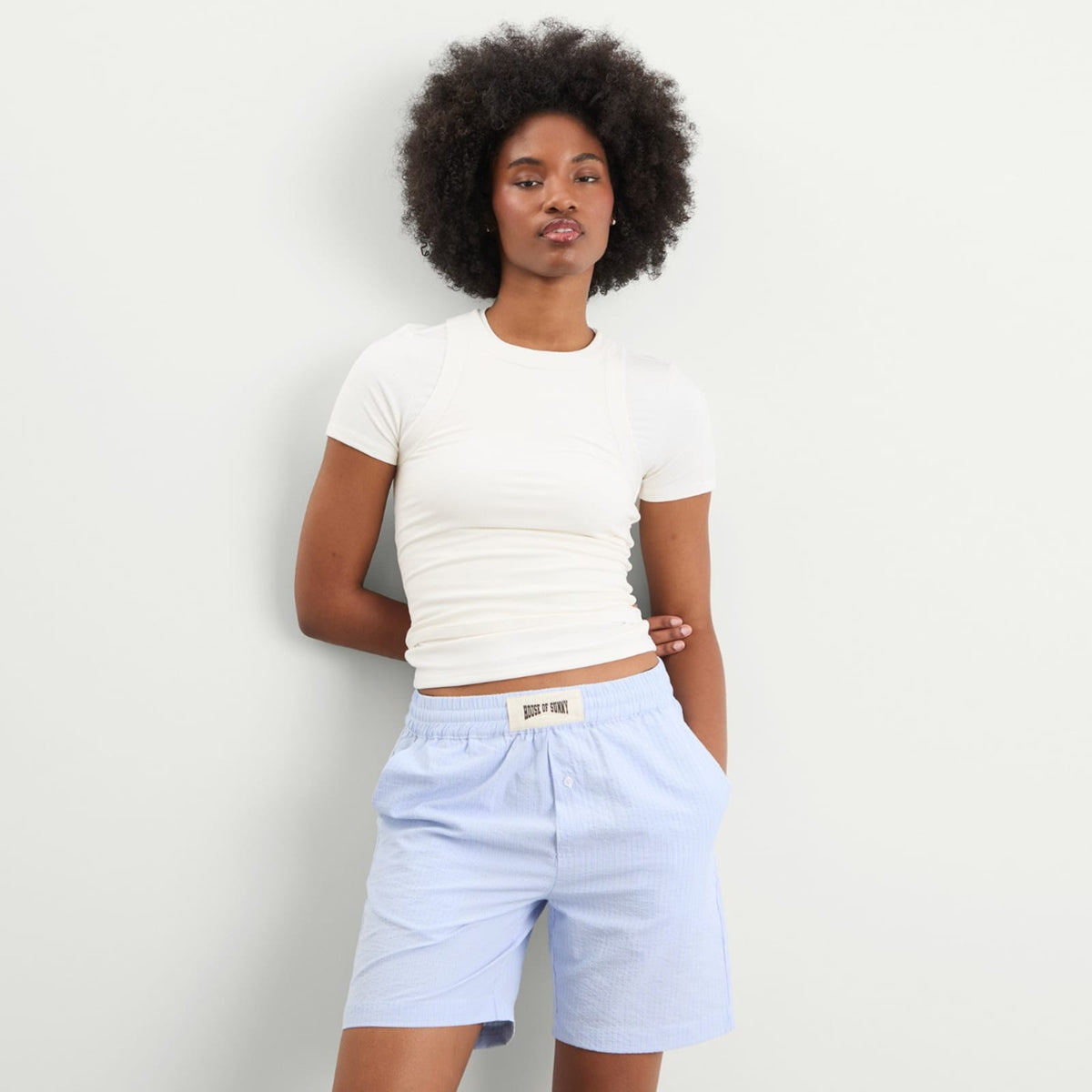 House of Sunny Seersucker Box Fit Shorts