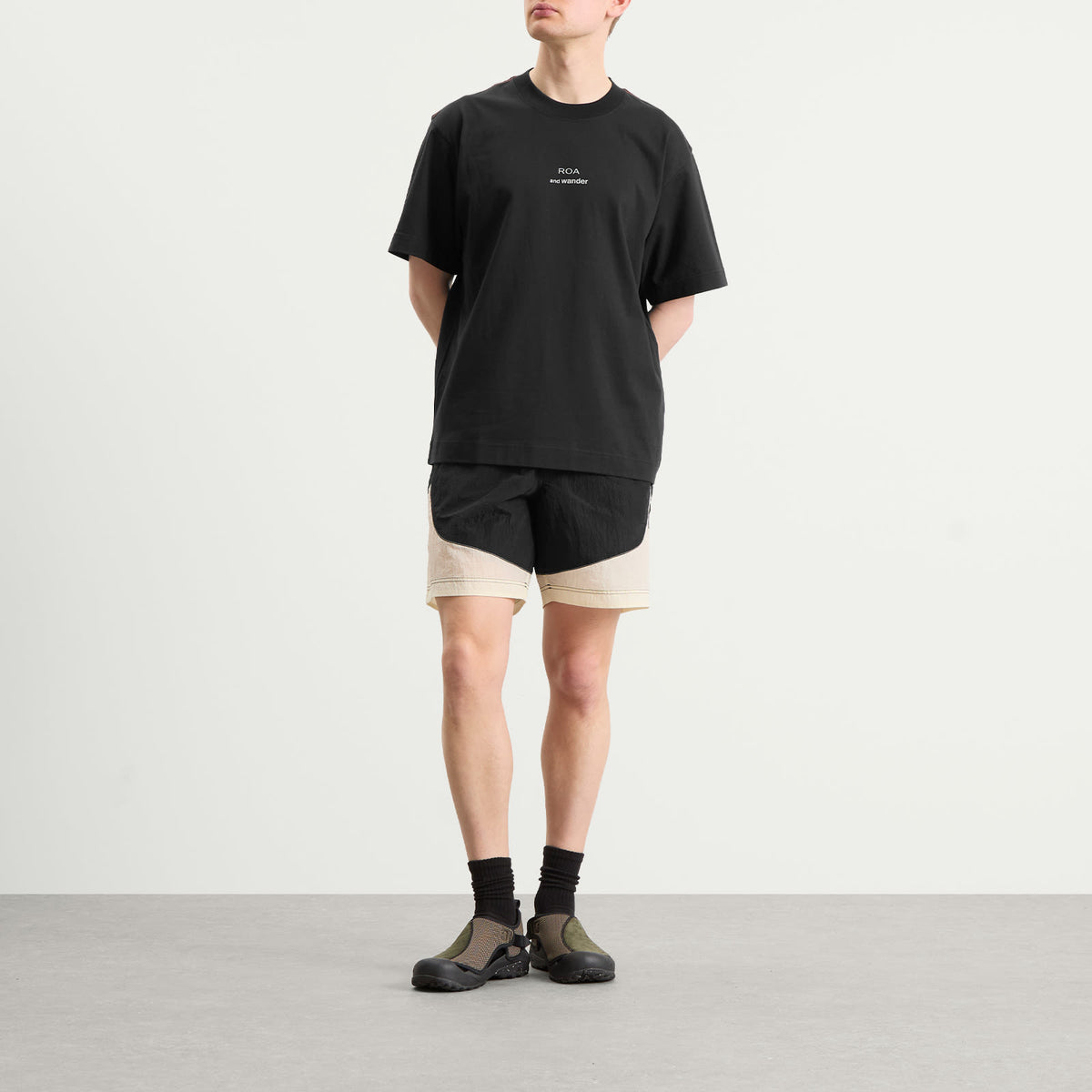 and wander x ROA Logo Printed T-Shirt