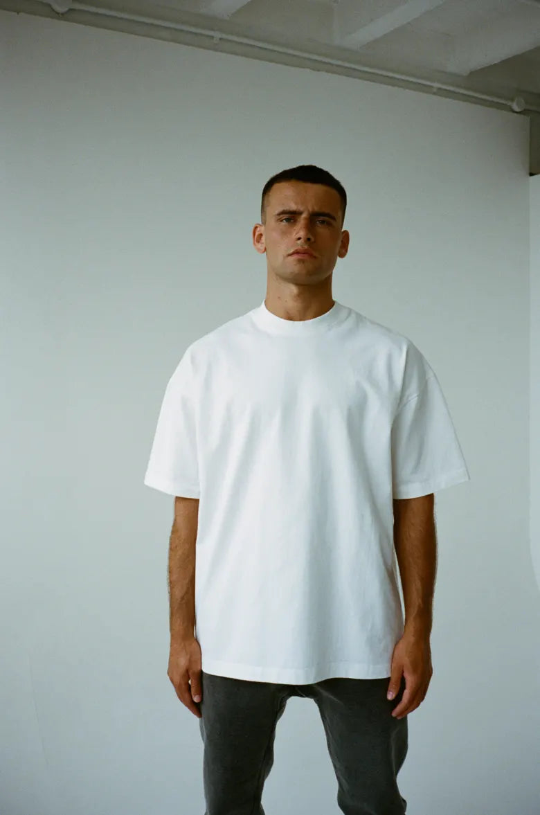Man wearing Cole Buxton t-shirt
