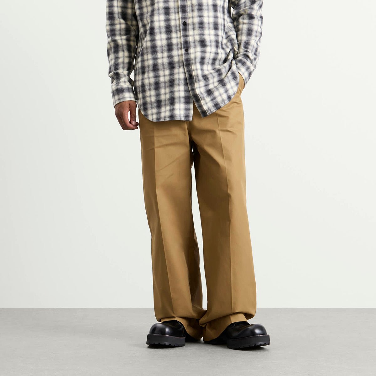 Balenciaga Wide Leg Cotton Chino Pants