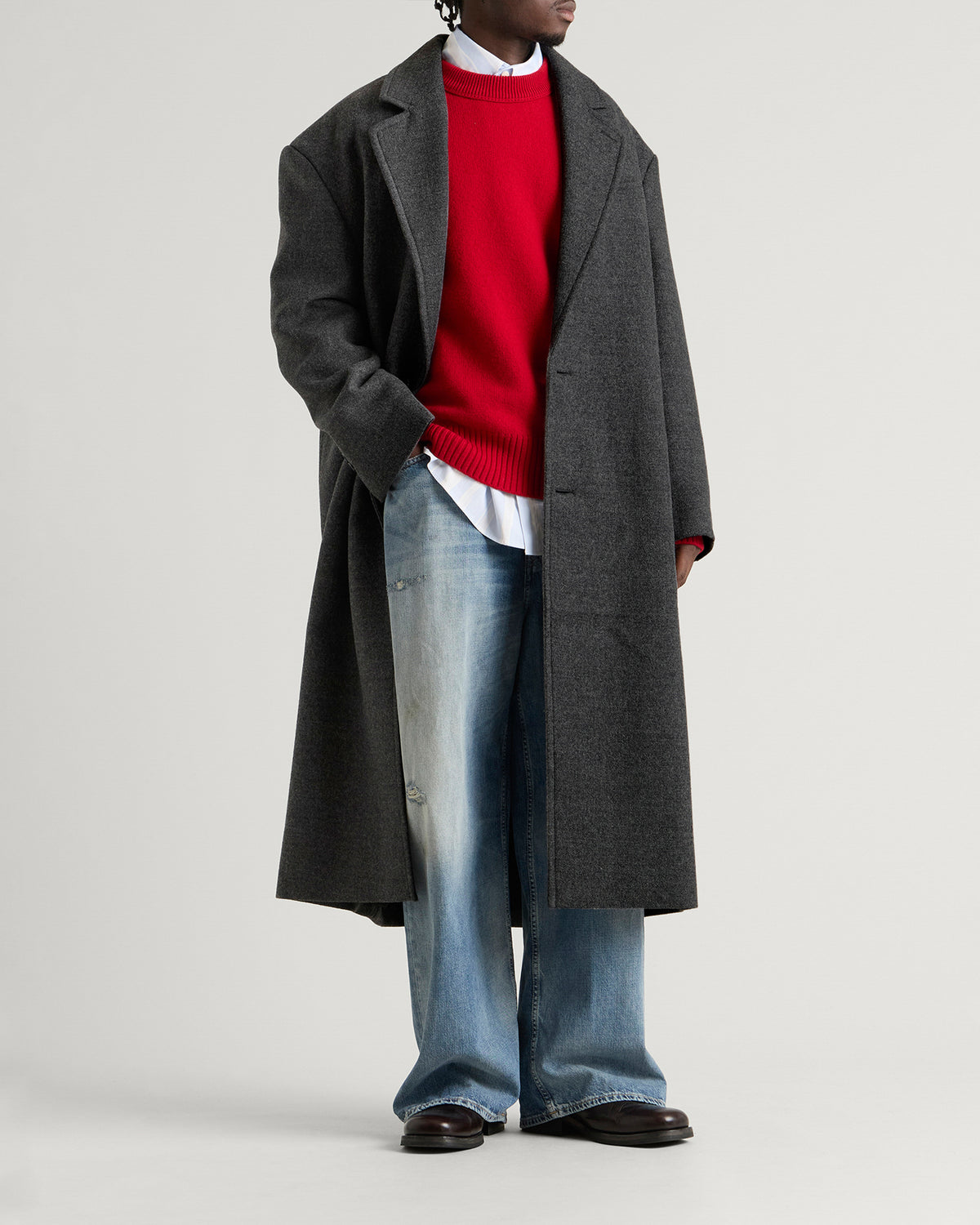 AMI Paris Boiled Wool Cozy Coat