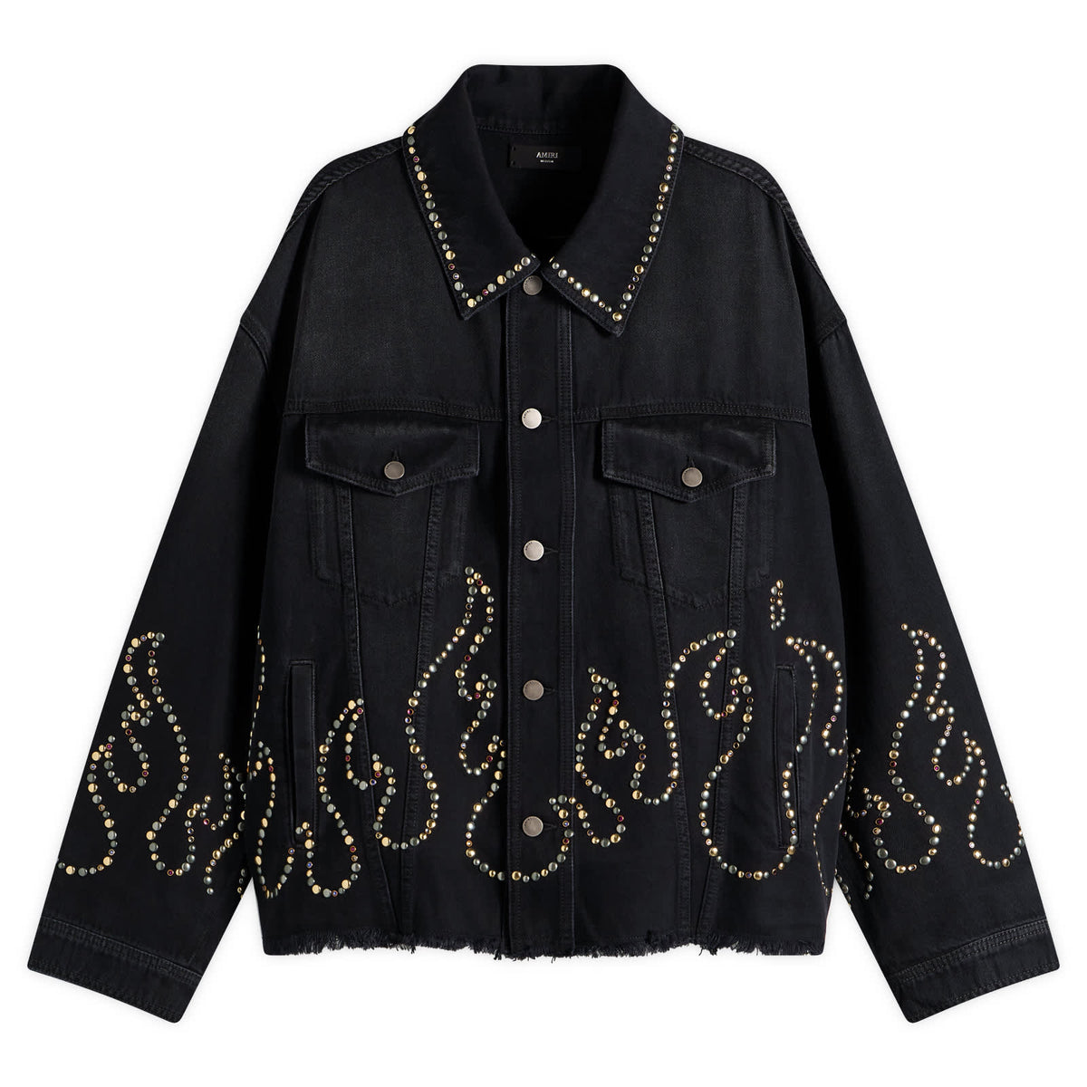 Amiri Studs Flames Studded Trucker Jacket