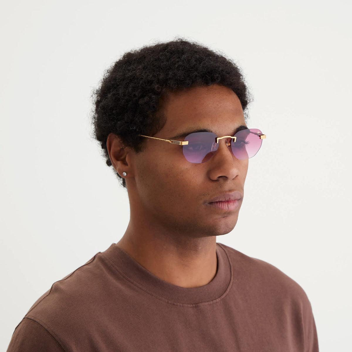 Vintage Frames Company Detroit Player Rimless Sunglasses