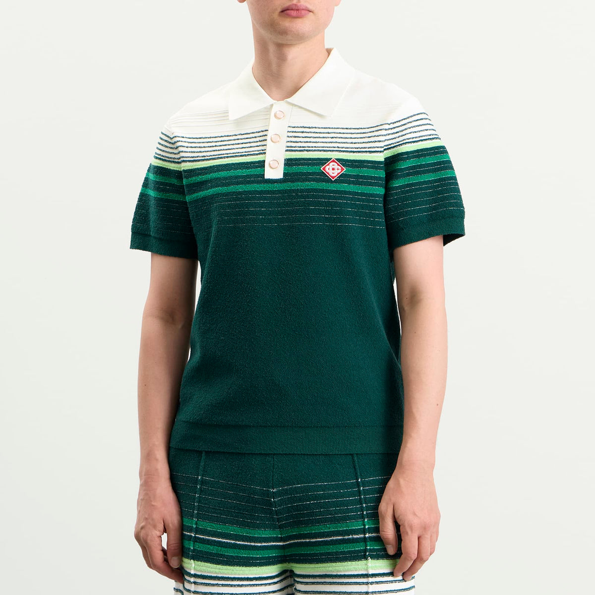 Casablanca Boucle Stripe Polo Shirt