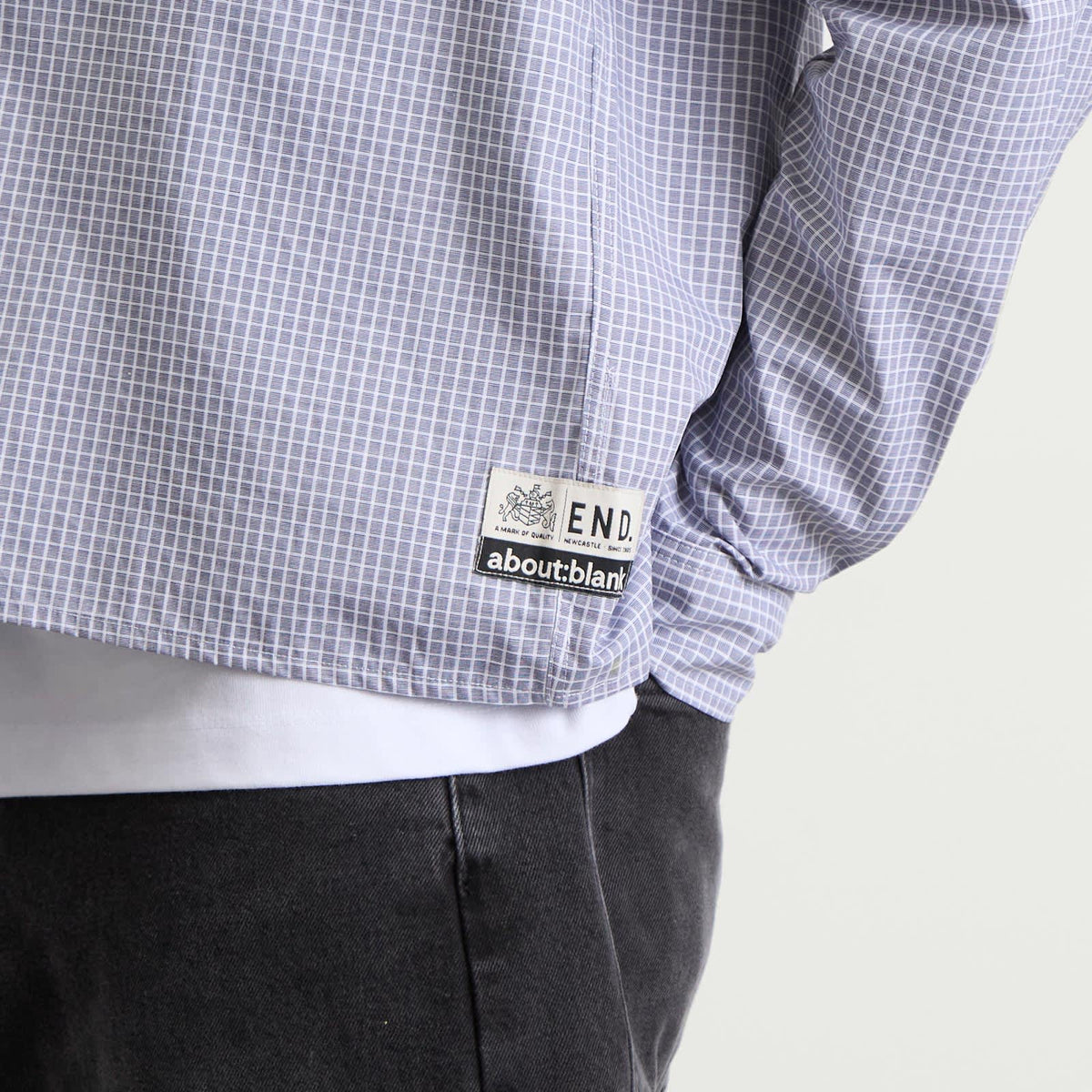 END. x about:blank Check Shirt
