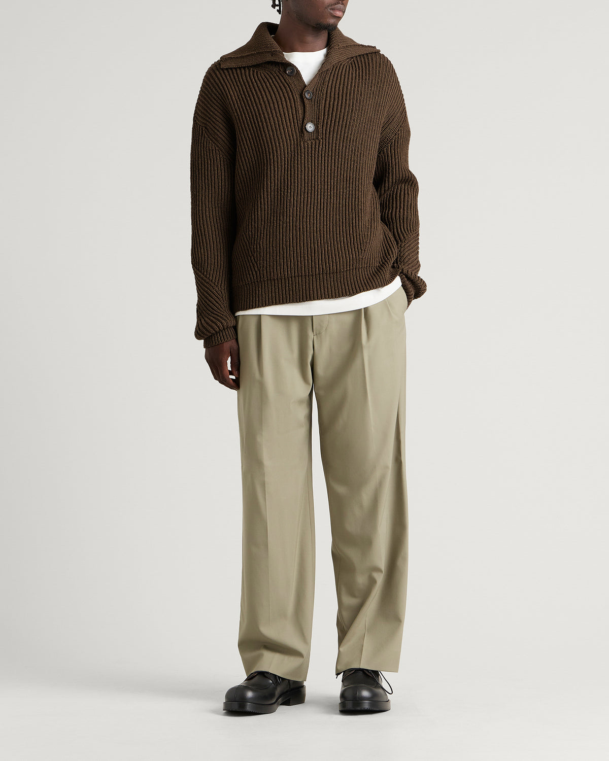 Dries Van Noten Mallawi Ribbed Polo Jumper