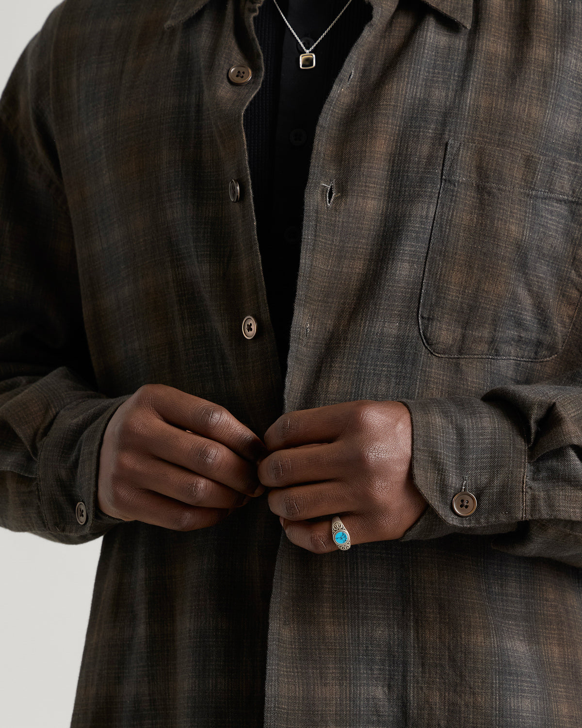 Common Lines Aquastone Signet Ring