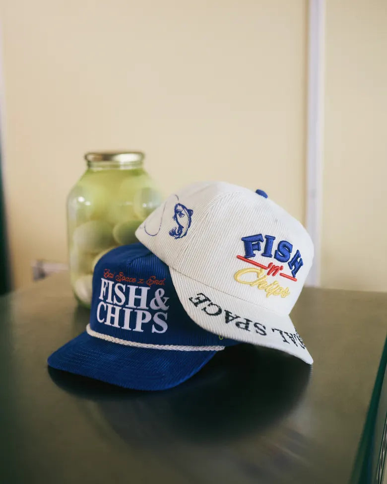 Fish and chip inspired Local Space caps