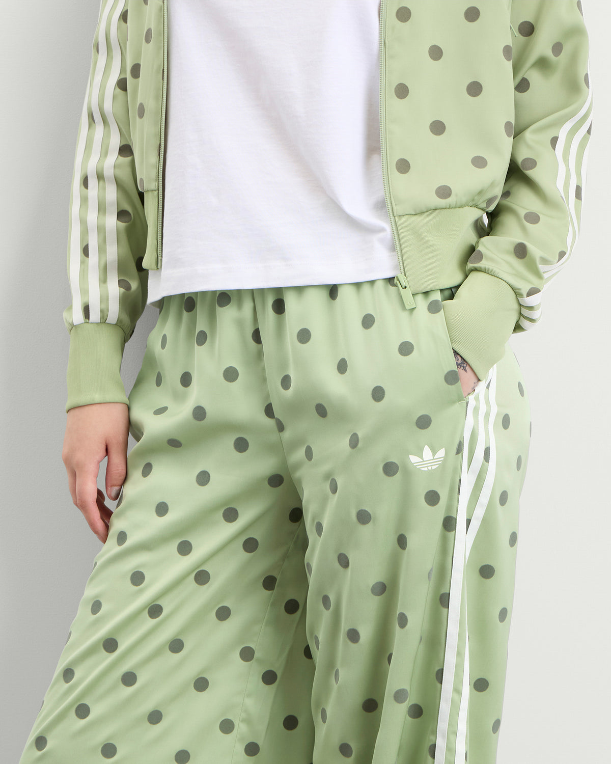 adidas Satin Polka Dots Wide Leg Pant