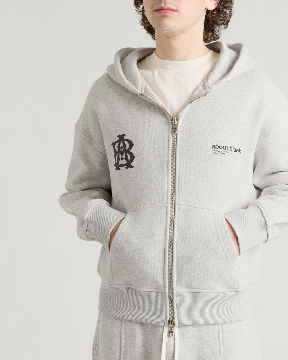 about:blank Dual Logo Zip Hoodie